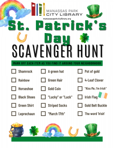 St. Patrick's Day Scavenger Hunt - English